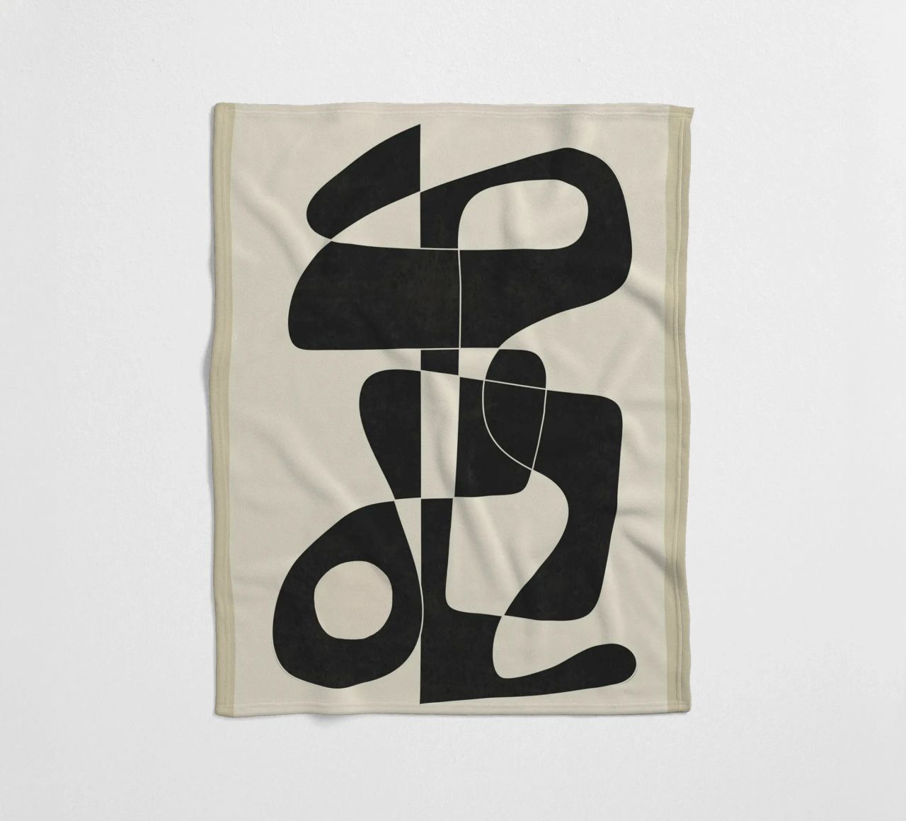 Minimal Abstract Noir coperta in pile da cityart