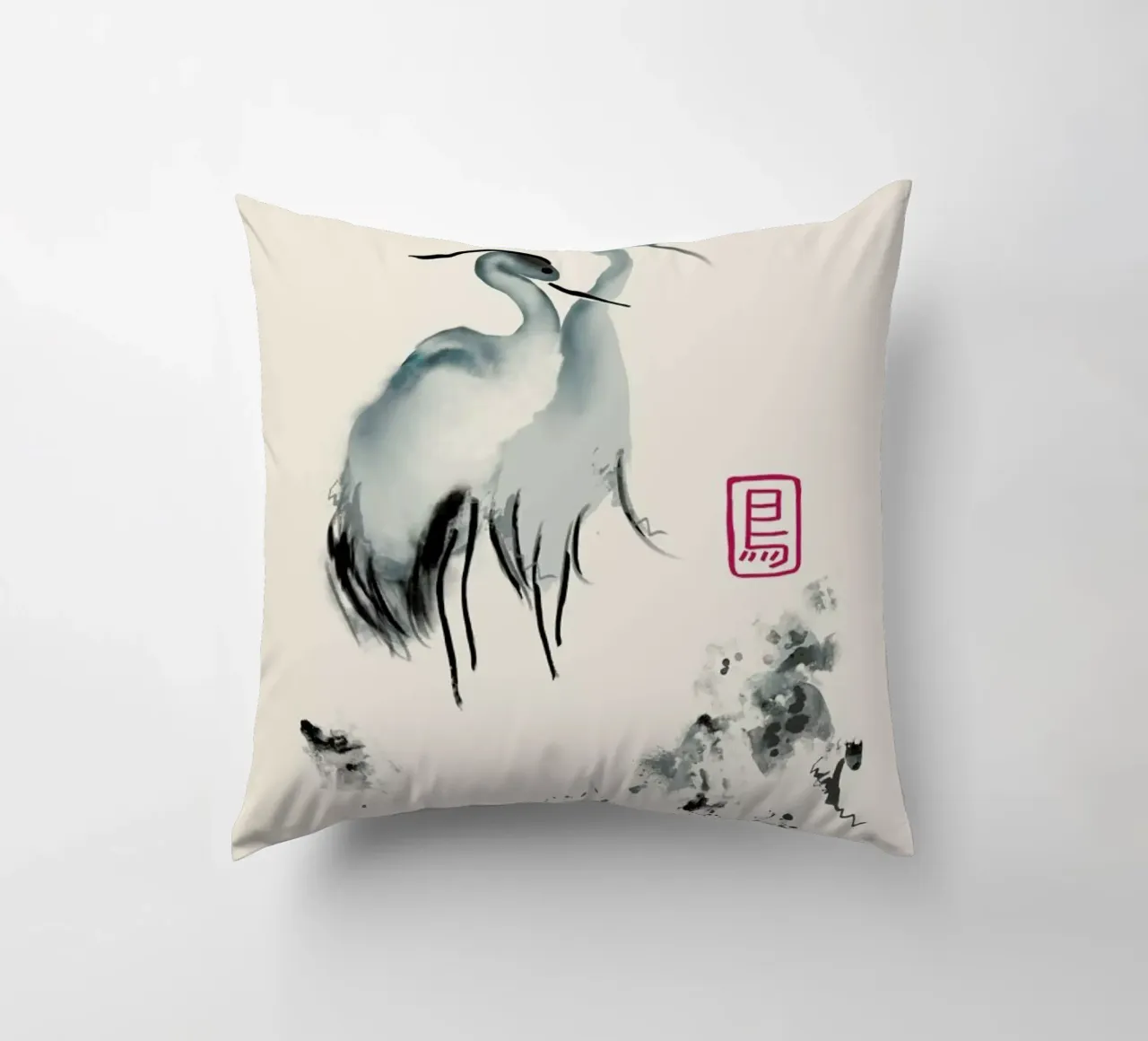 Cranes Of Mist cuscino da Flora & Fauna