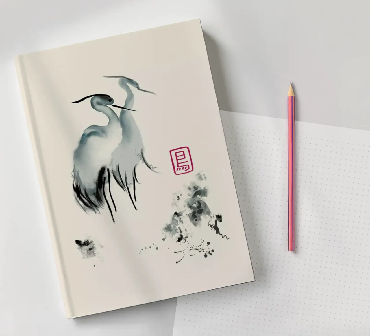 Cranes Of Mist notebook by Flora & Fauna