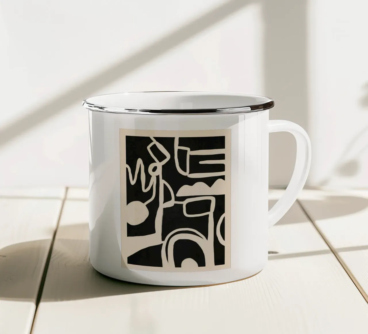Abstract Line 12 Emaille Tasse von cityart