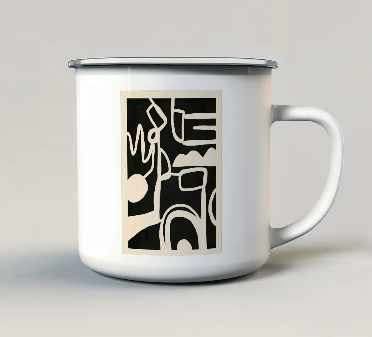 Abstract Line 12 Emaille Tasse von cityart