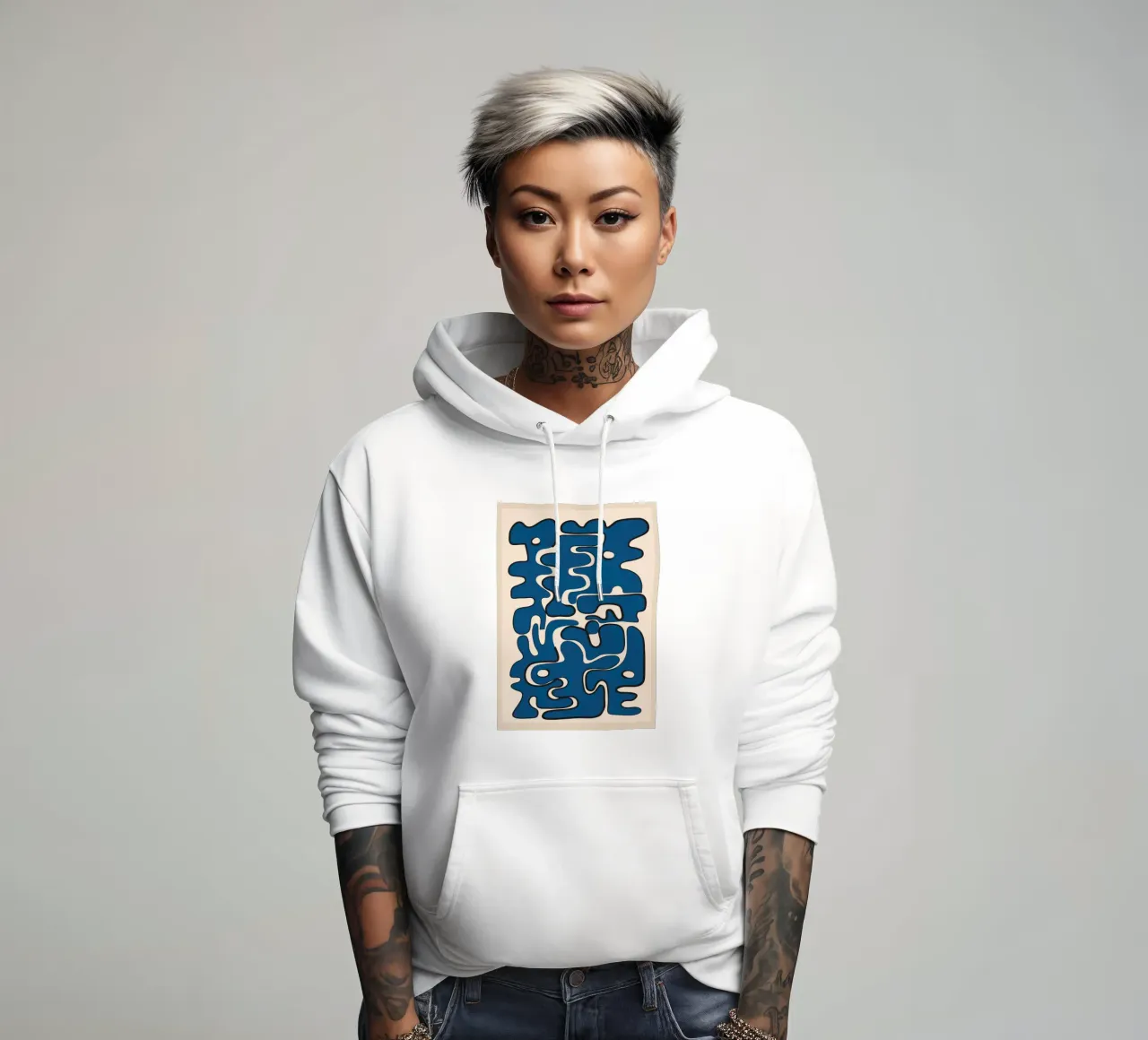 Minimal Abstract Maze – Cobalt sweat à capuche de cityart