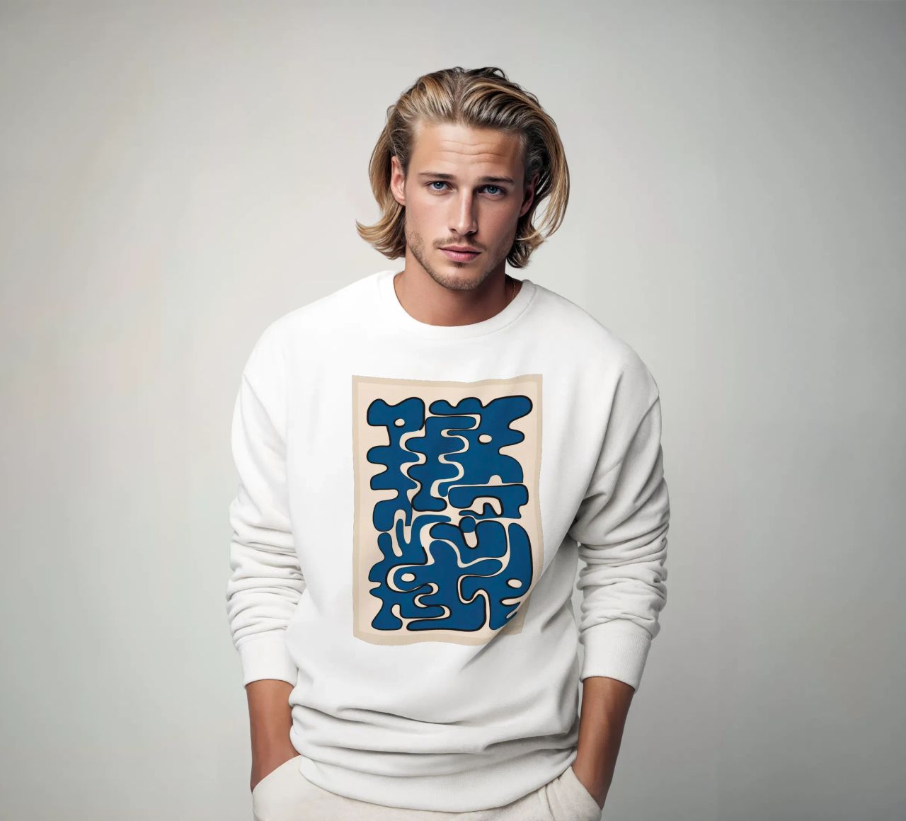 Minimal Abstract Maze – Cobalt felpa da cityart