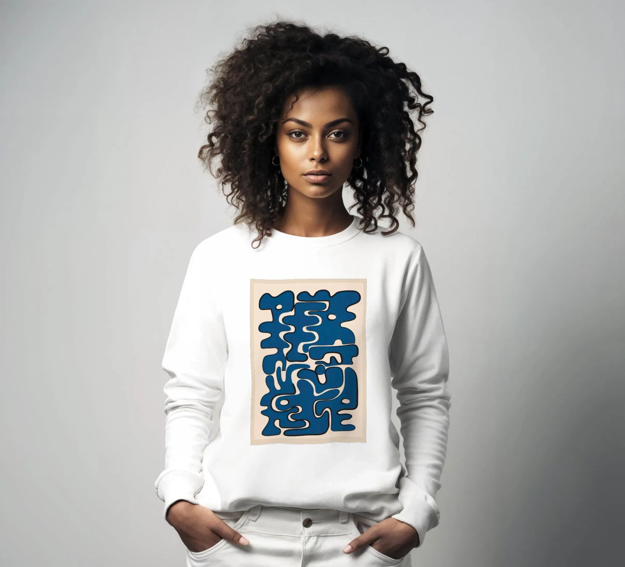 Minimal Abstract Maze – Cobalt felpa da cityart
