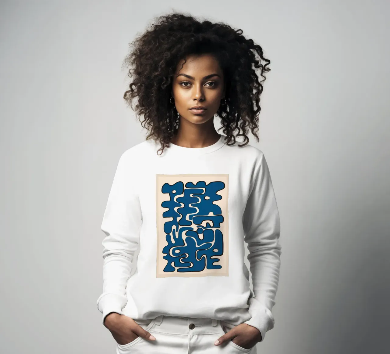 Minimal Abstract Maze – Cobalt Sweatshirt von cityart