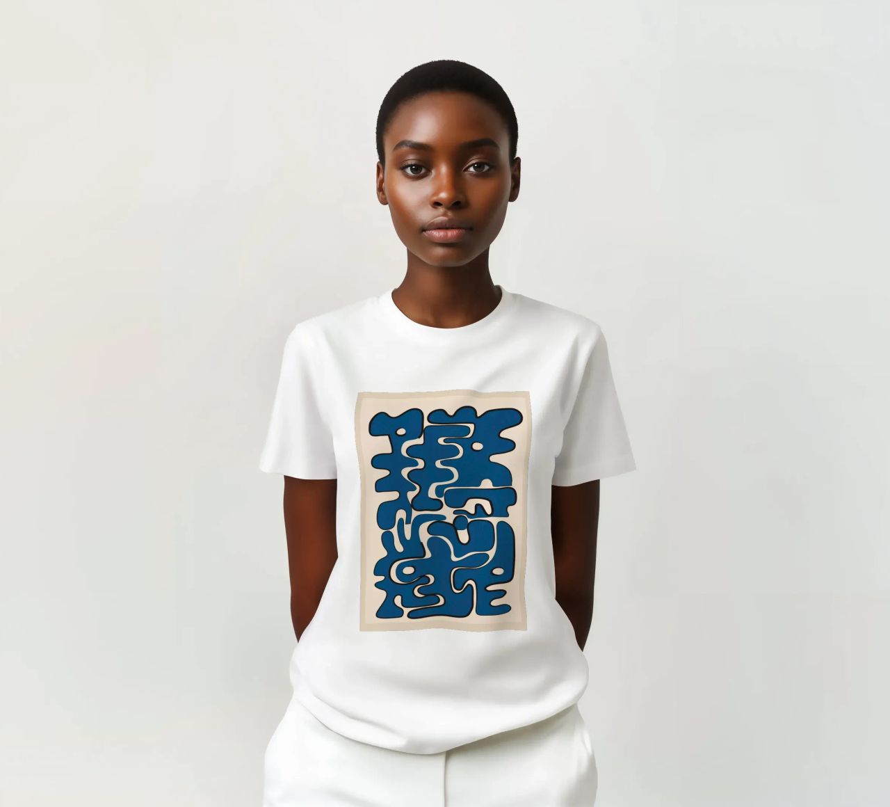 Minimal Abstract Maze – Cobalt t-shirt da cityart