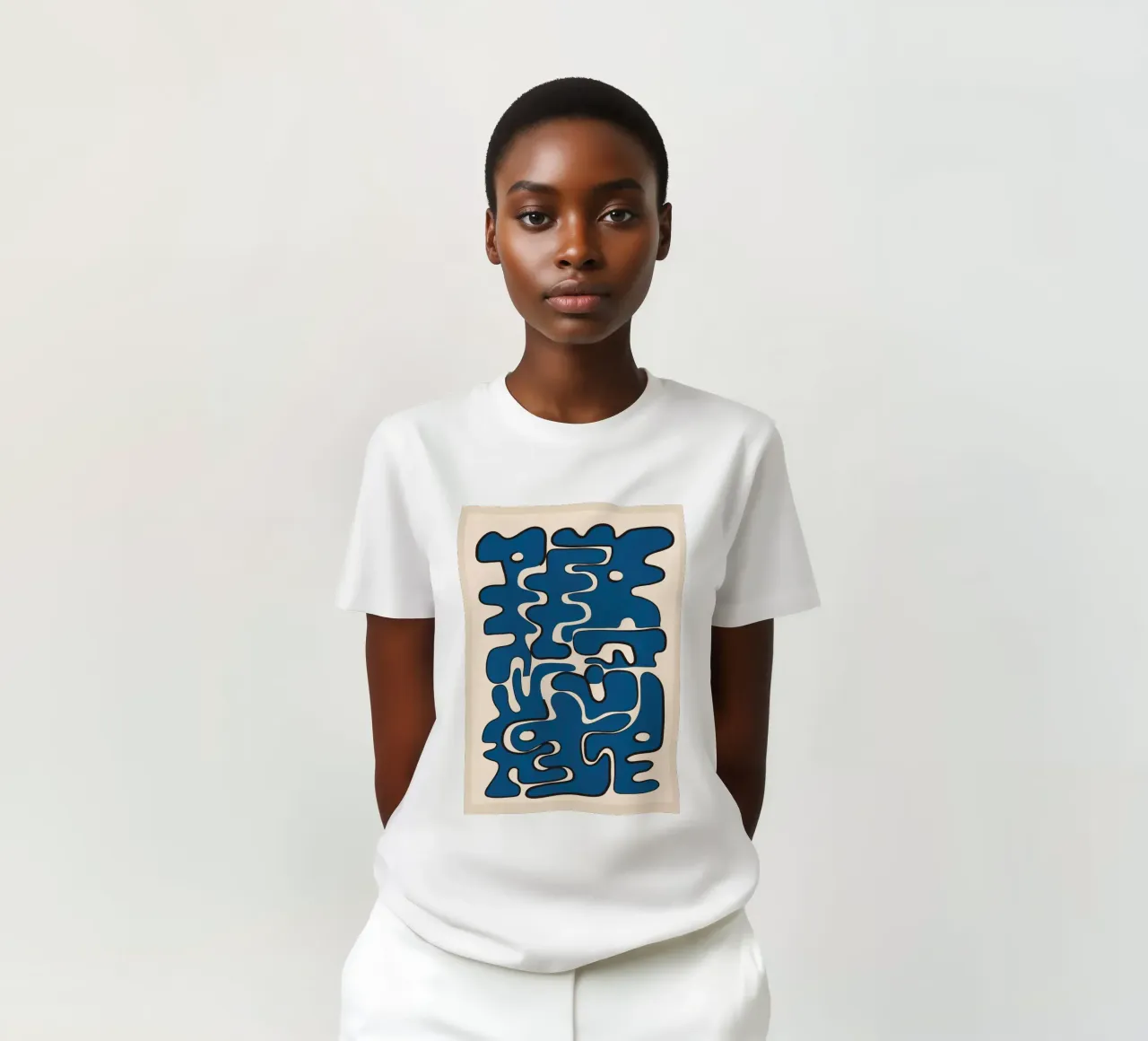 Minimal Abstract Maze – Cobalt t-shirt da cityart