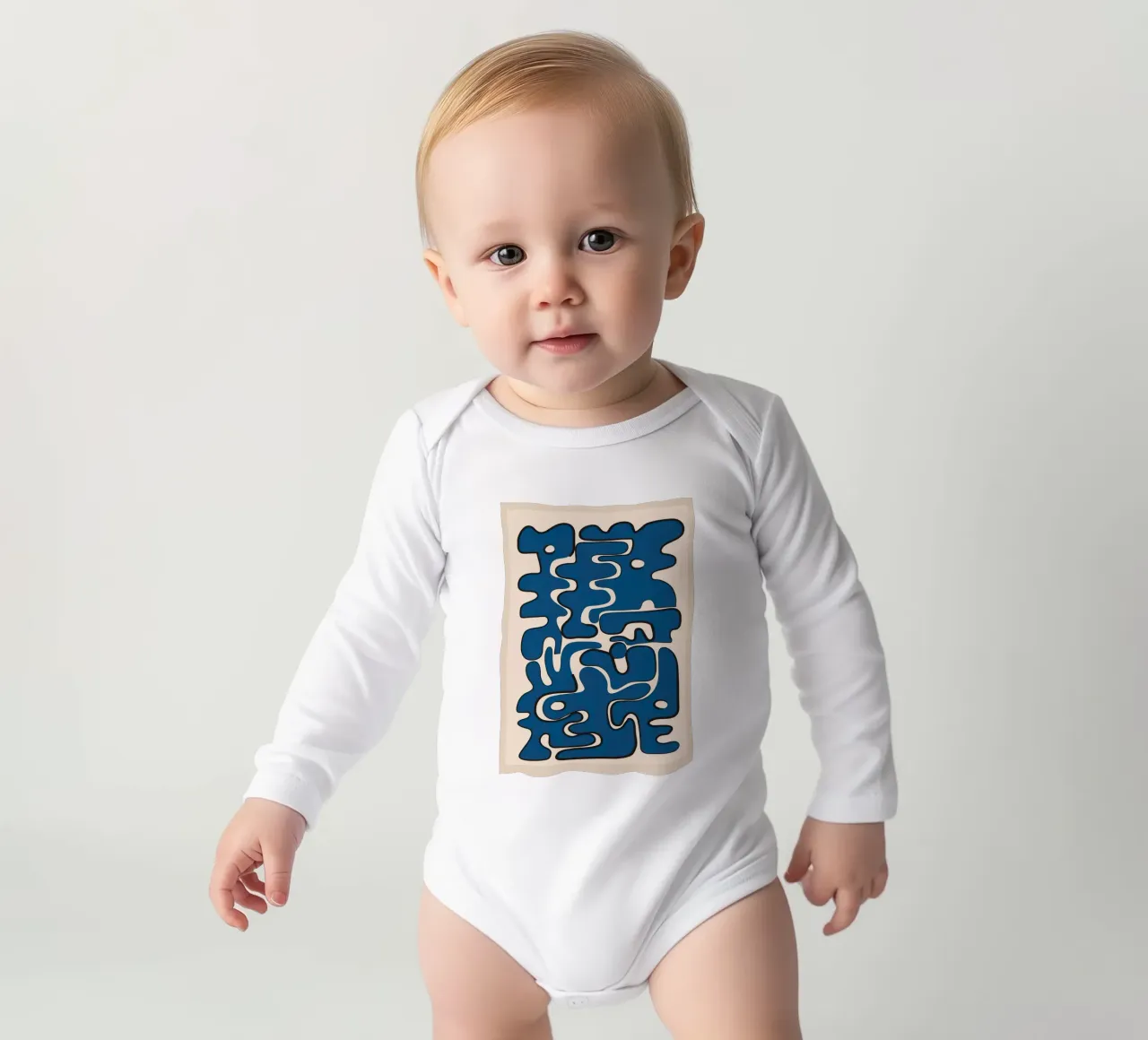 Minimal Abstract Maze – Cobalt body de manga larga de cityart