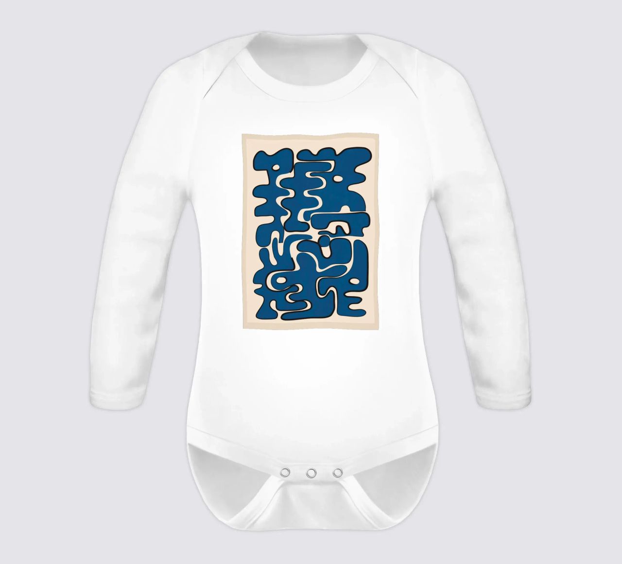 Minimal Abstract Maze – Cobalt body neonato maniche lunghe da cityart