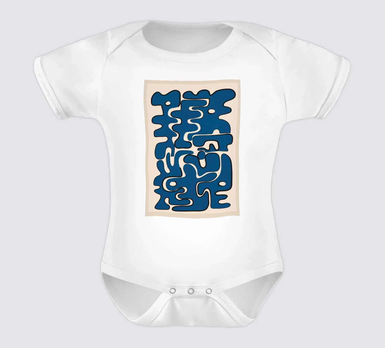 Minimal Abstract Maze – Cobalt body neonato maniche corte da cityart