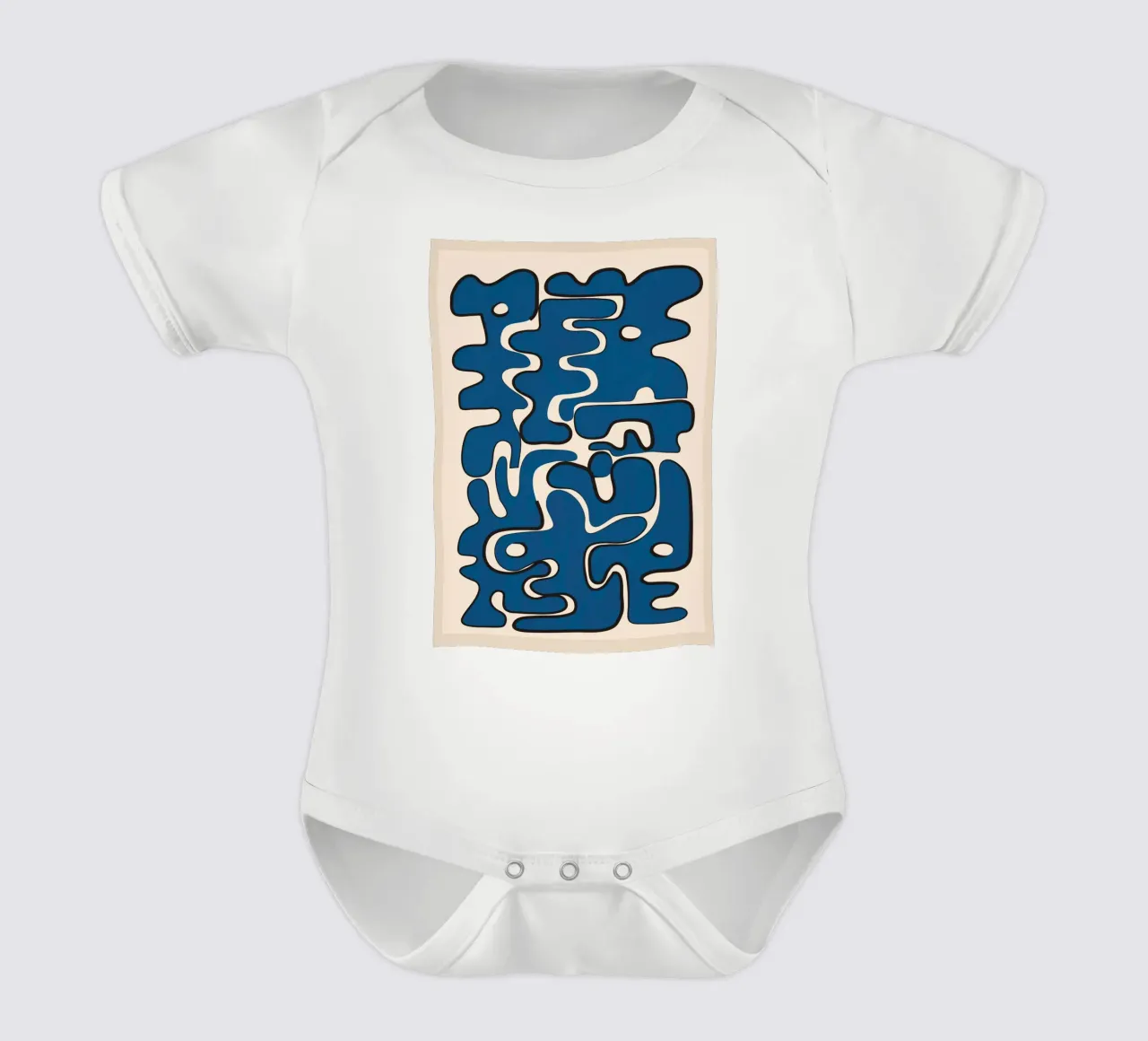 Minimal Abstract Maze – Cobalt body neonato maniche corte da cityart