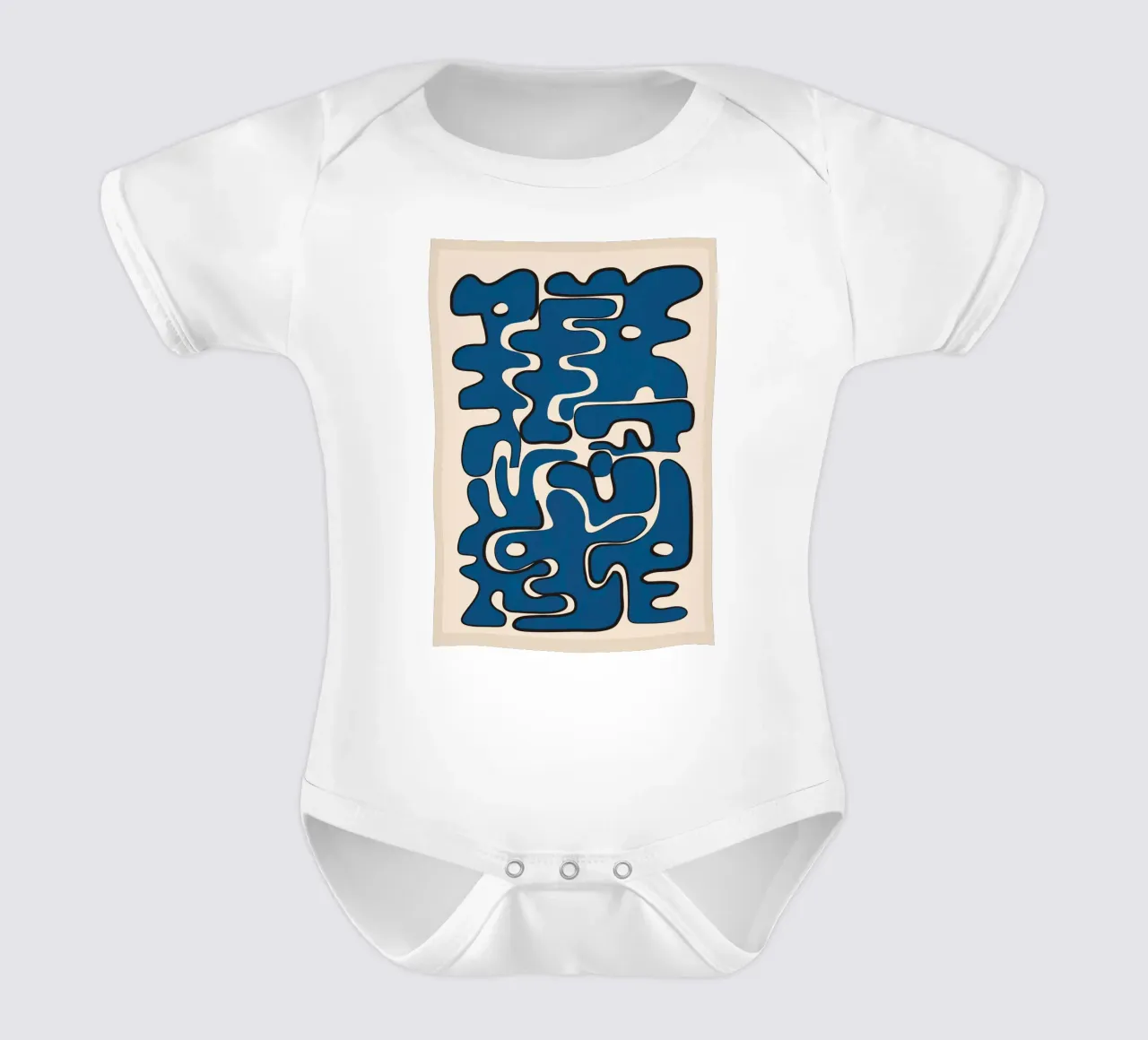 Minimal Abstract Maze – Cobalt Kurzarm Babybody von cityart
