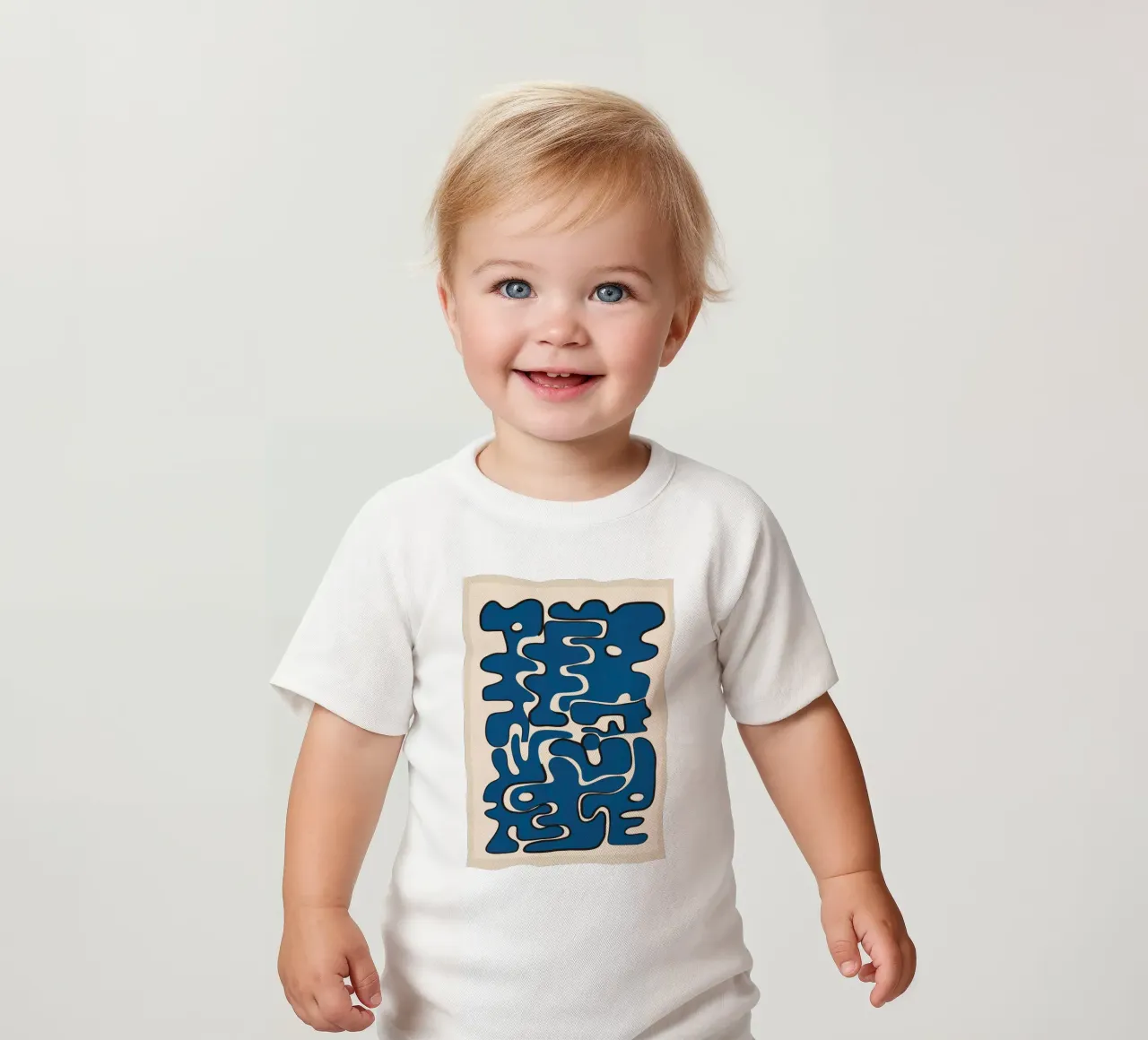 Minimal Abstract Maze – Cobalt baby t-shirt by cityart