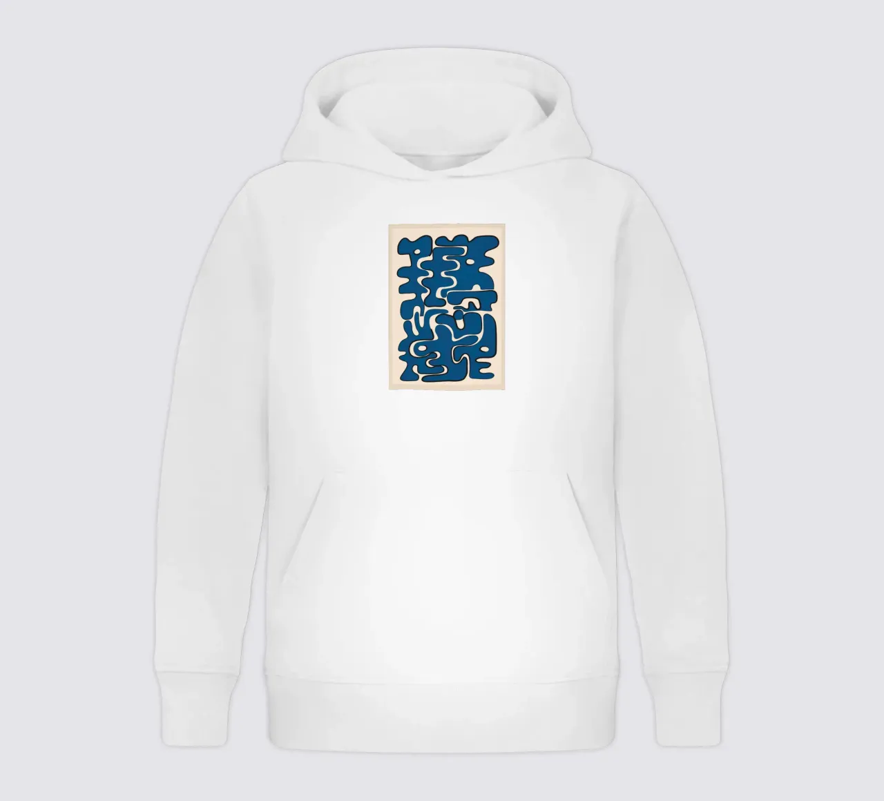 Minimal Abstract Maze – Cobalt felpa bambino con cappuccio da cityart