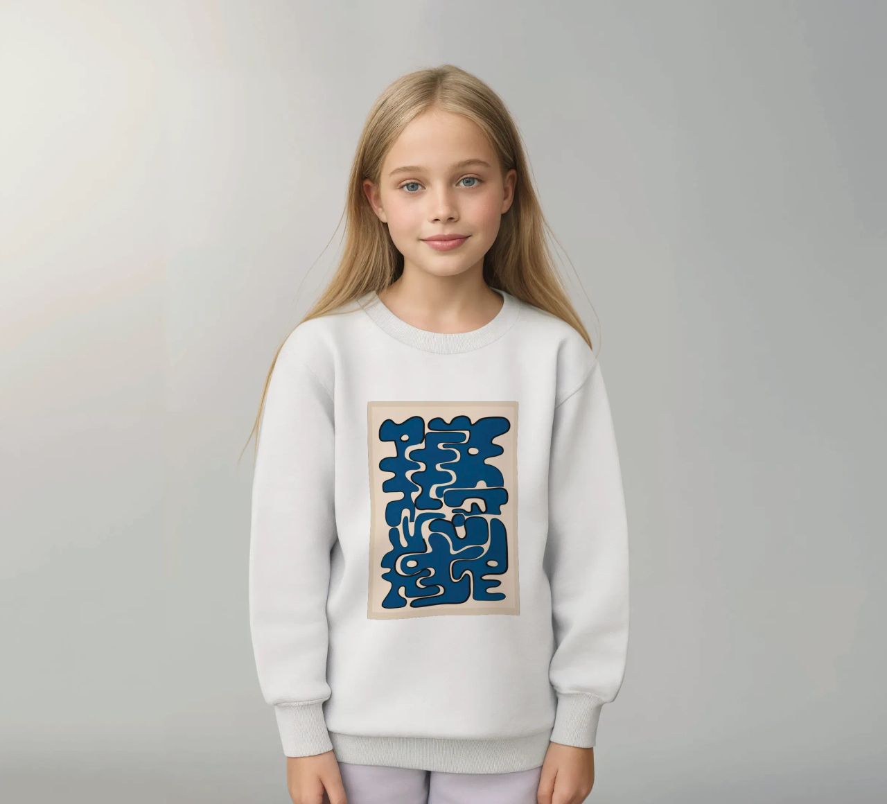 Minimal Abstract Maze – Cobalt felpa bambino da cityart