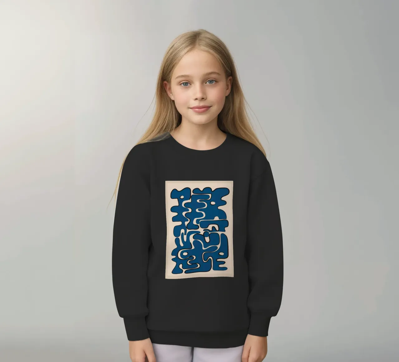 Minimal Abstract Maze – Cobalt felpa bambino da cityart