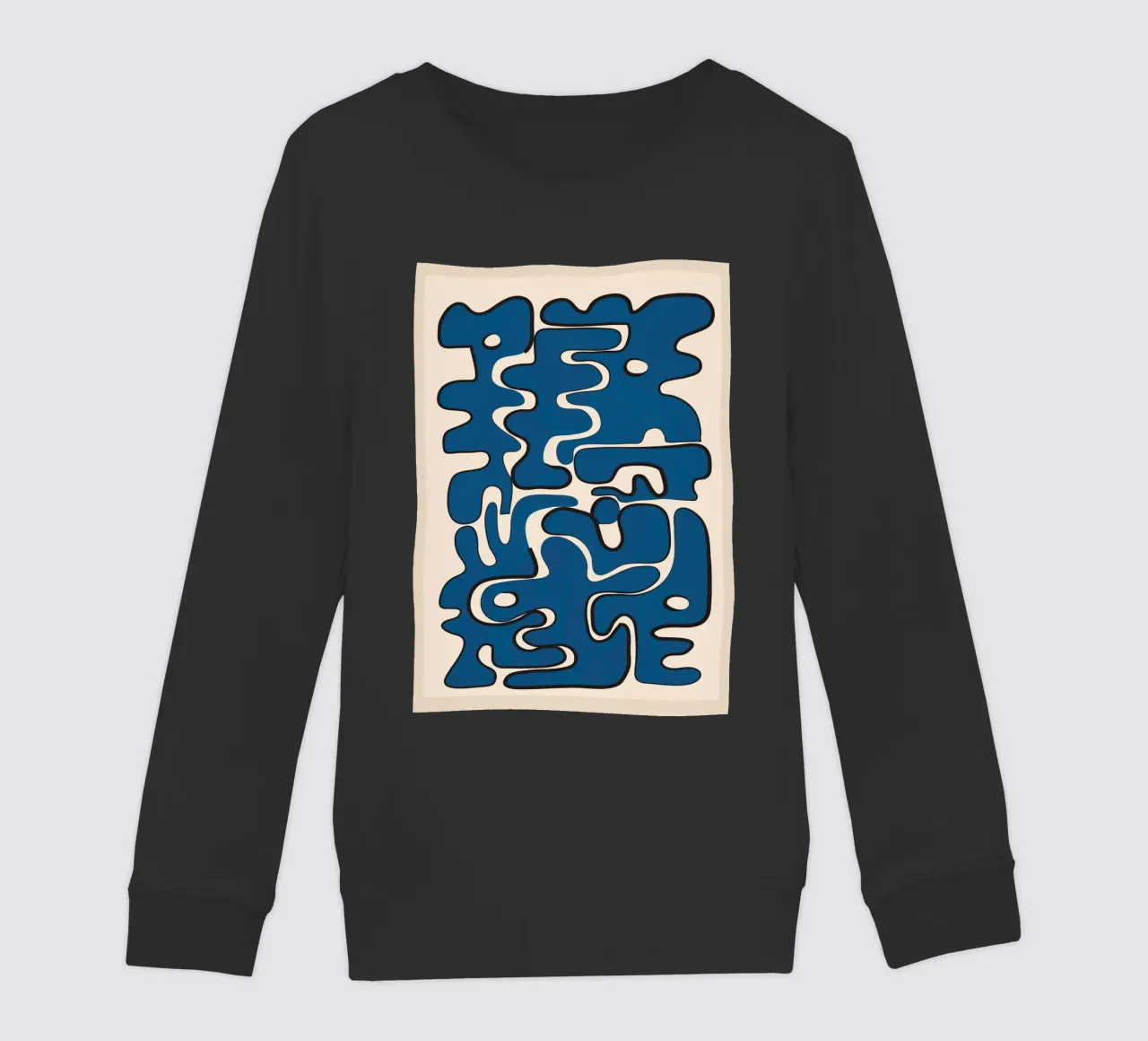 Minimal Abstract Maze – Cobalt felpa bambino da cityart