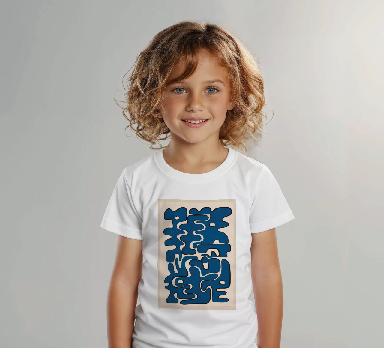 Minimal Abstract Maze – Cobalt t-shirt bambini da cityart
