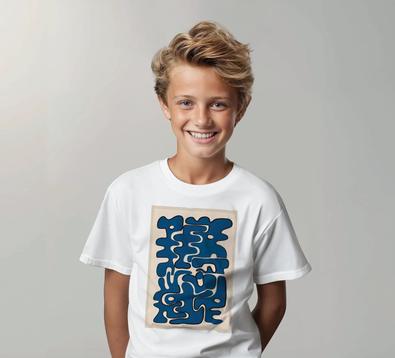 Minimal Abstract Maze – Cobalt t-shirt bambini da cityart