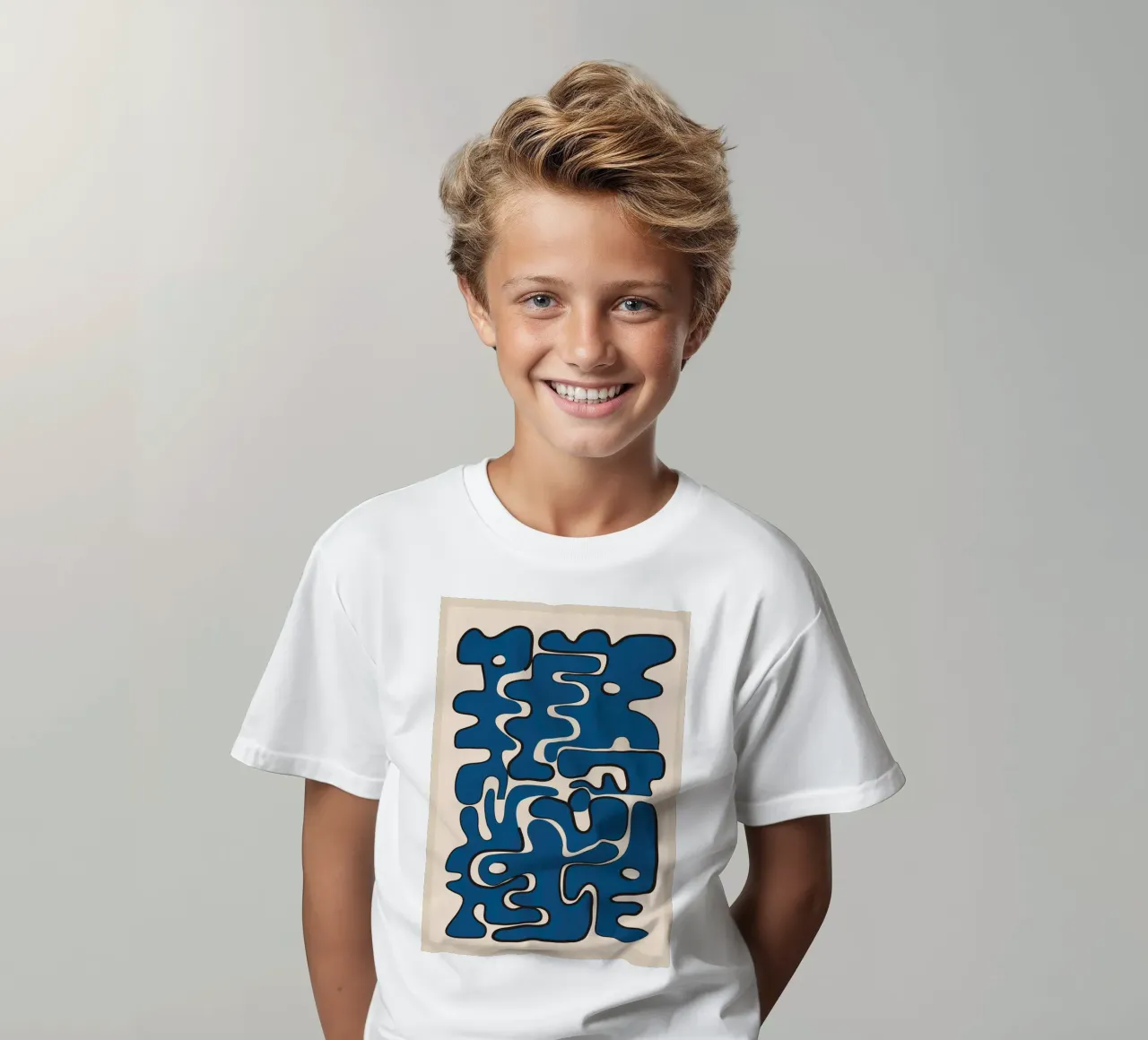 Minimal Abstract Maze – Cobalt t-shirt bambini da cityart