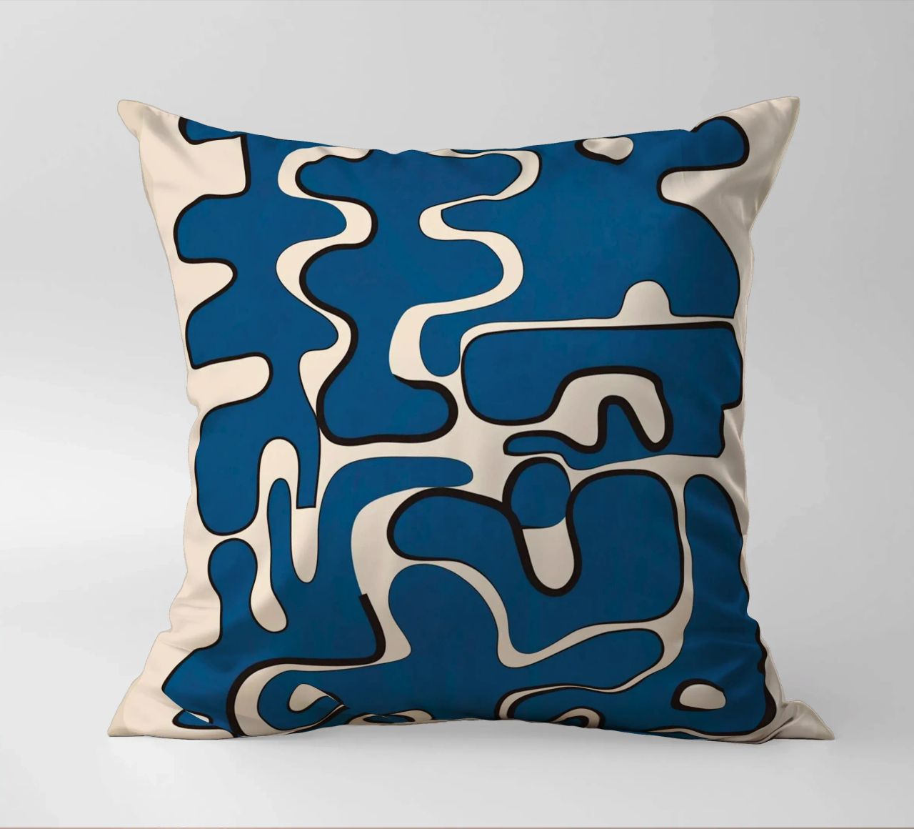 Minimal Abstract Maze – Cobalt cuscino da cityart