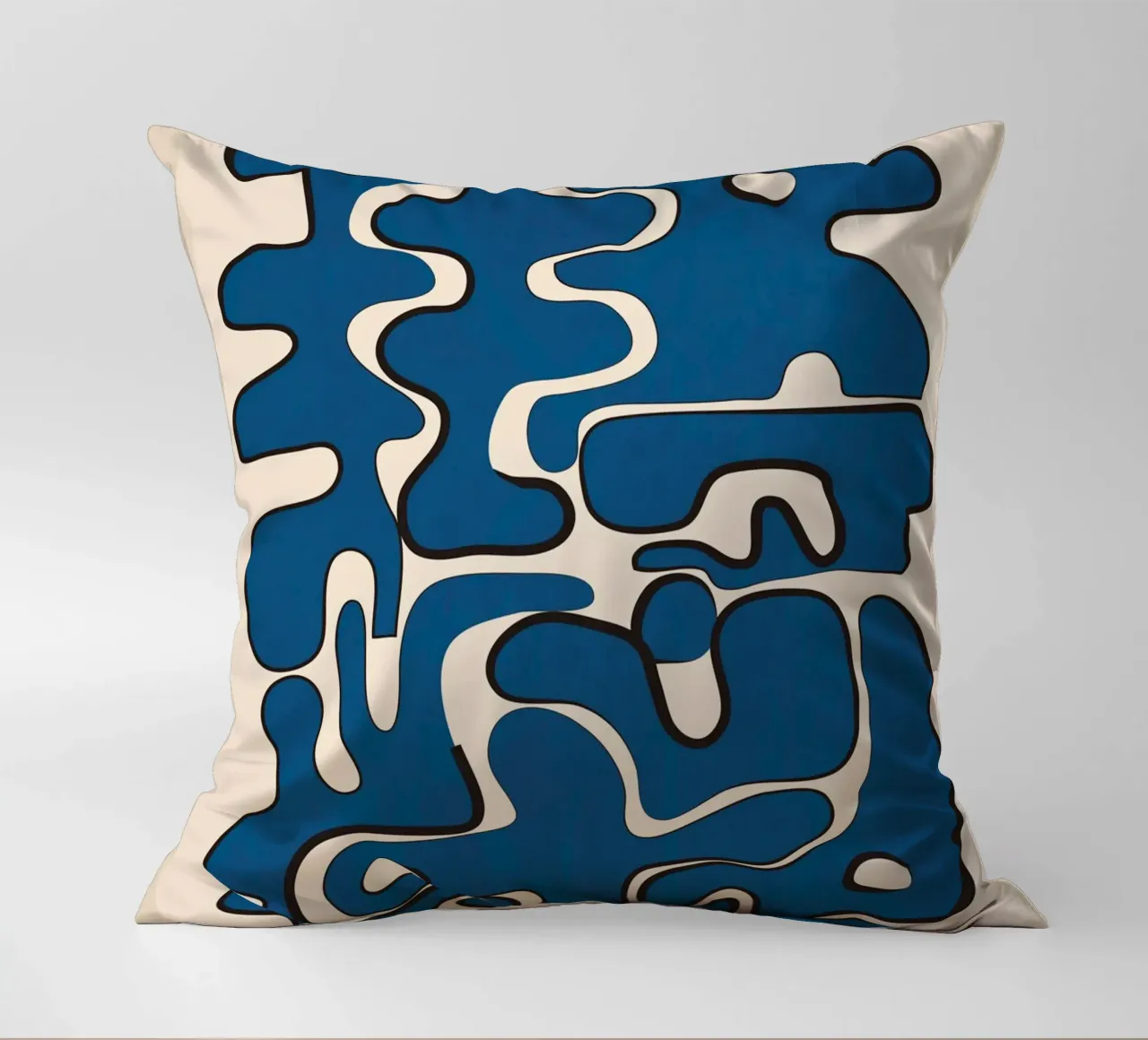 Minimal Abstract Maze – Cobalt cuscino da cityart