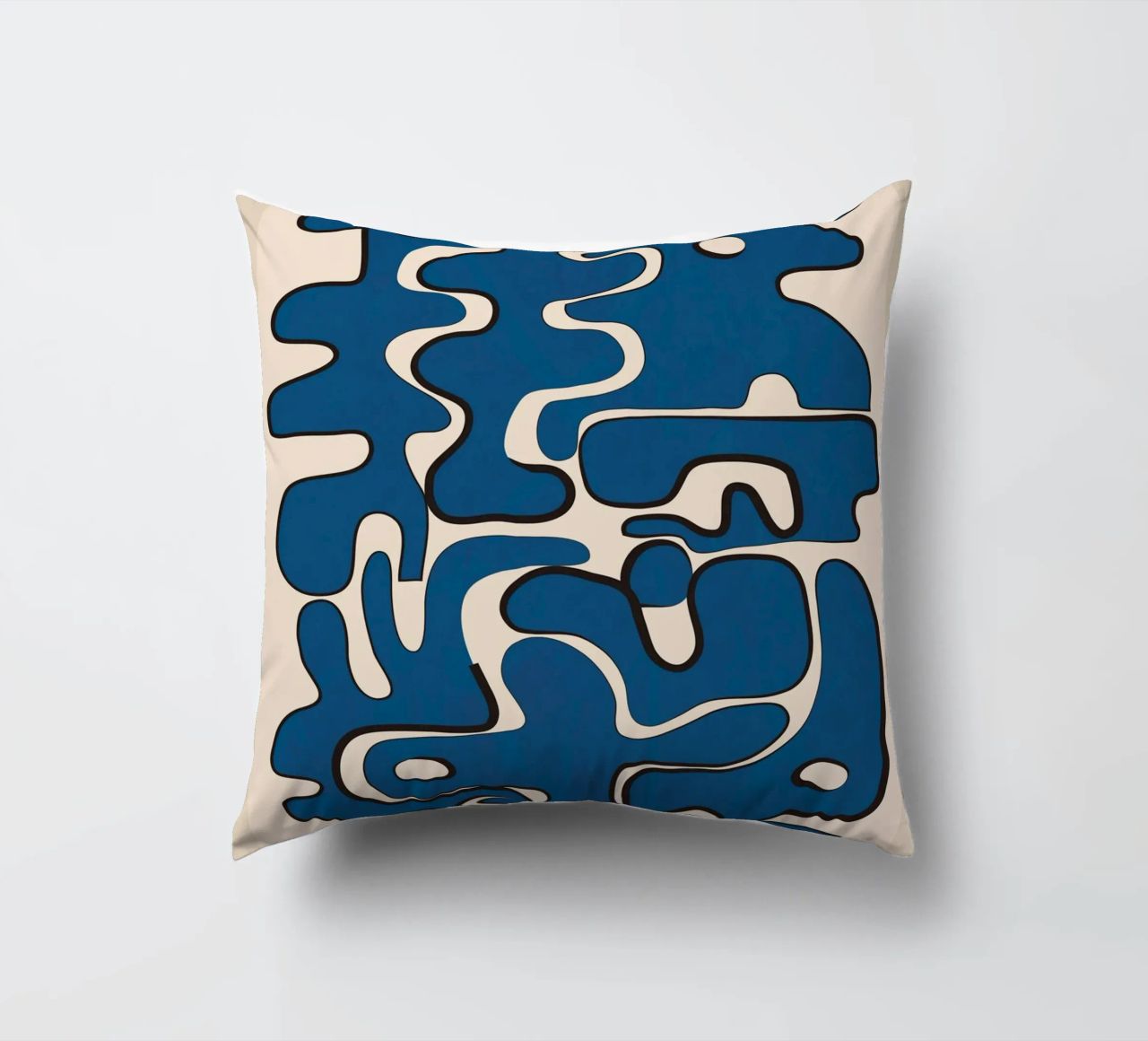 Minimal Abstract Maze – Cobalt cuscino da cityart