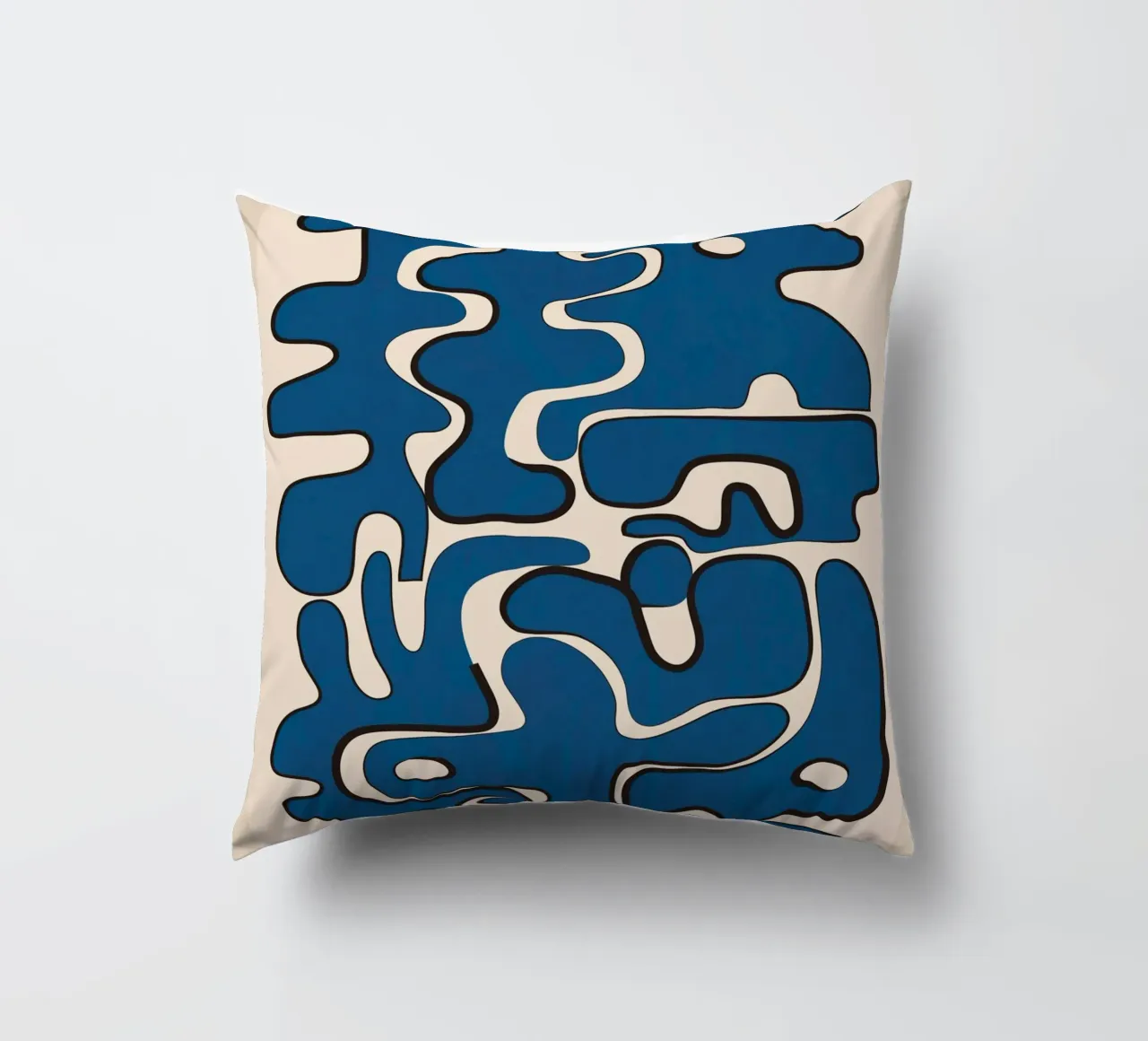 Minimal Abstract Maze – Cobalt cuscino da cityart