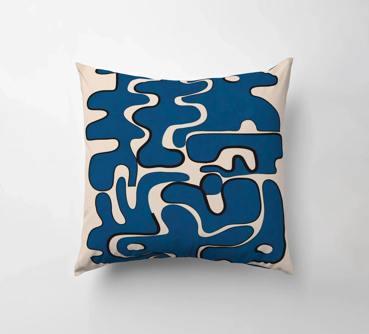 Minimal Abstract Maze – Cobalt cuscino da cityart