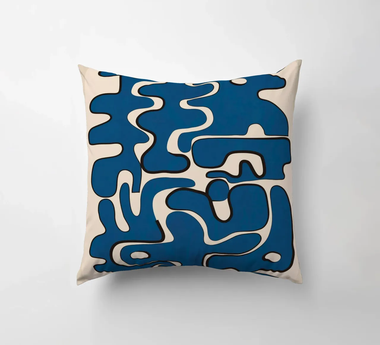 Minimal Abstract Maze – Cobalt kussen van cityart