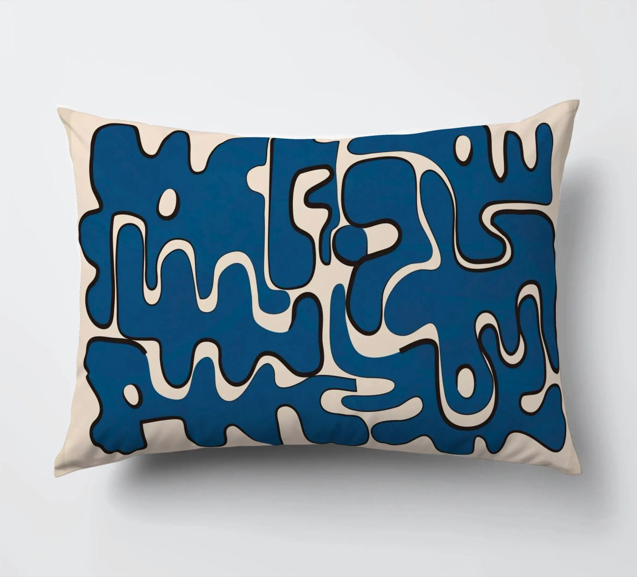 Minimal Abstract Maze – Cobalt cuscino da cityart