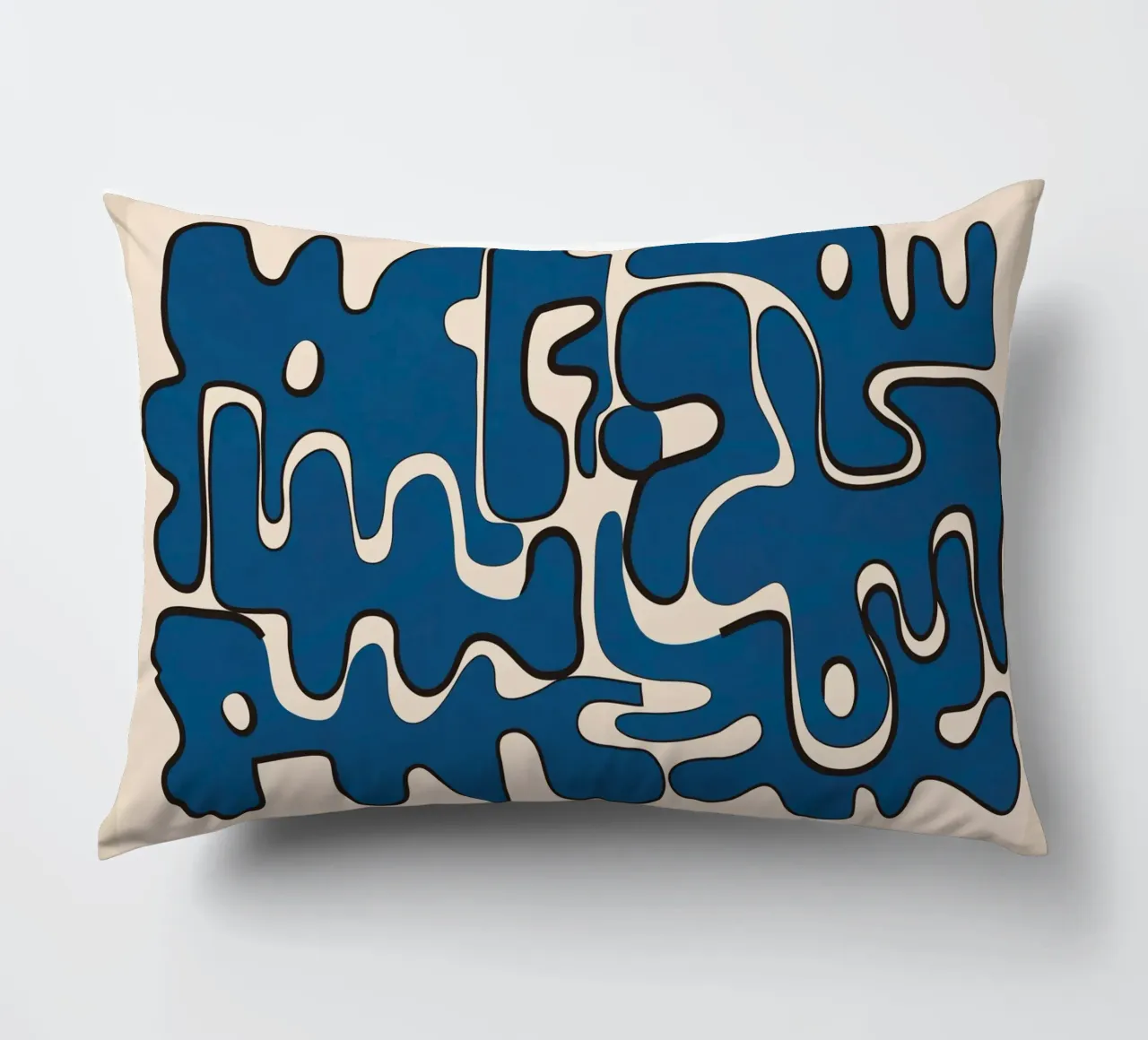Minimal Abstract Maze – Cobalt cuscino da cityart