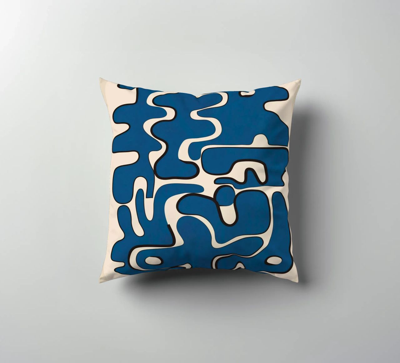 Minimal Abstract Maze – Cobalt cuscino da cityart