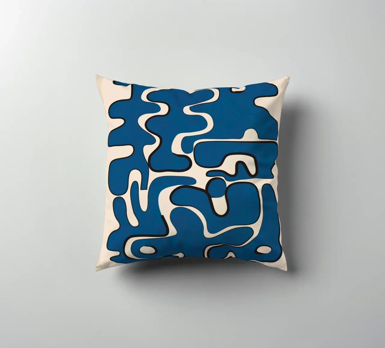 Minimal Abstract Maze – Cobalt Kissen von cityart