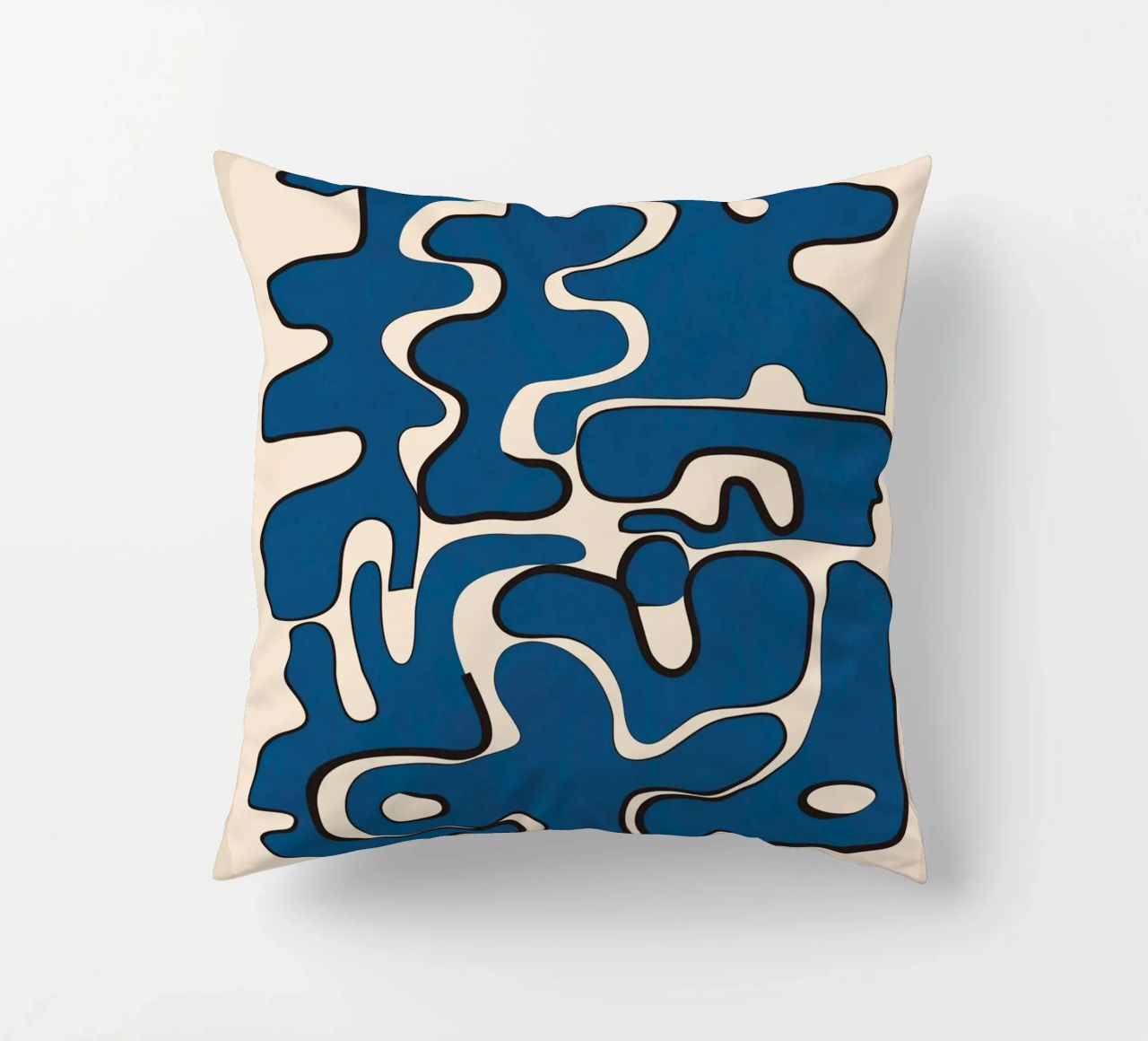 Minimal Abstract Maze – Cobalt cuscino da cityart