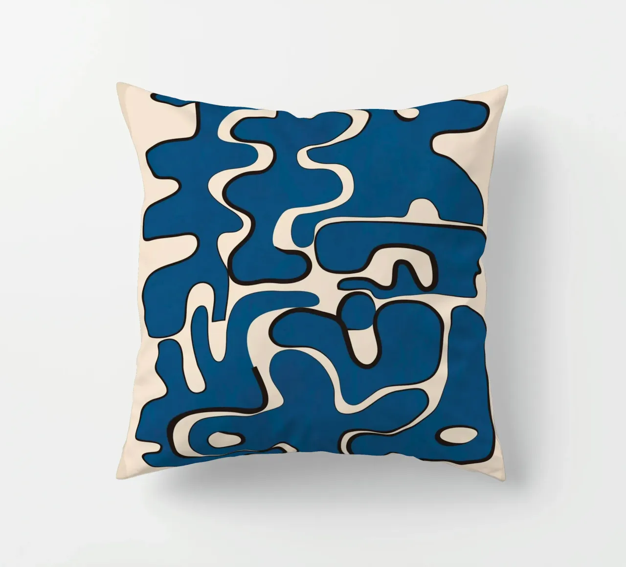 Minimal Abstract Maze – Cobalt kussen van cityart