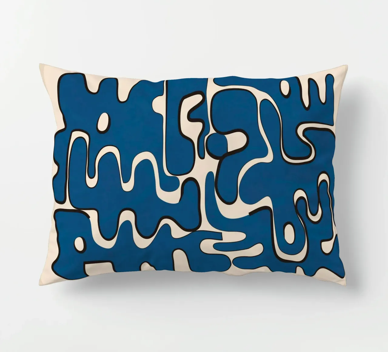 Minimal Abstract Maze – Cobalt cuscino da cityart
