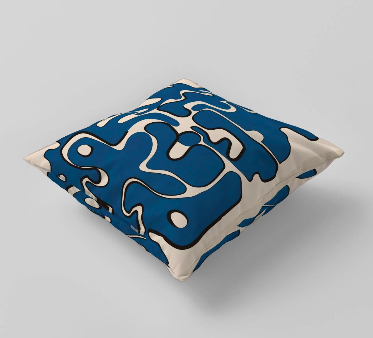 Minimal Abstract Maze – Cobalt cuscino da cityart