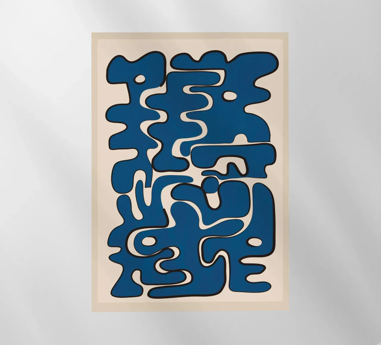 Minimal Abstract Maze – Cobalt Backlit Folie von cityart
