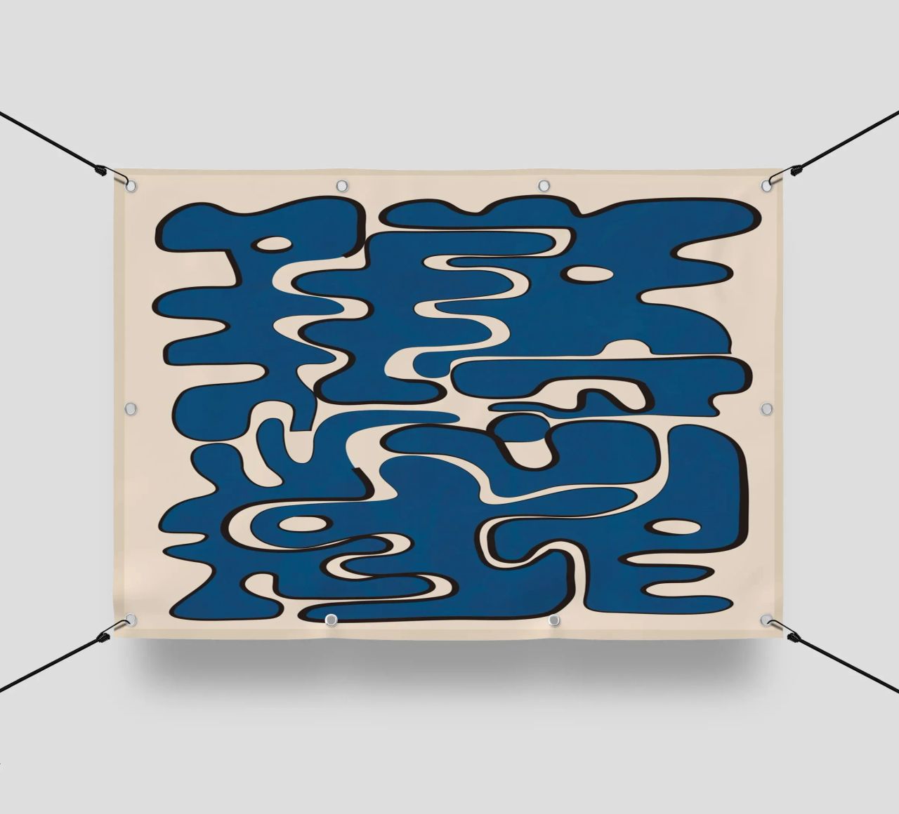 Minimal Abstract Maze – Cobalt telo in pvc da cityart