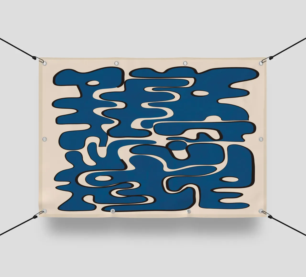 Minimal Abstract Maze – Cobalt telo in pvc da cityart