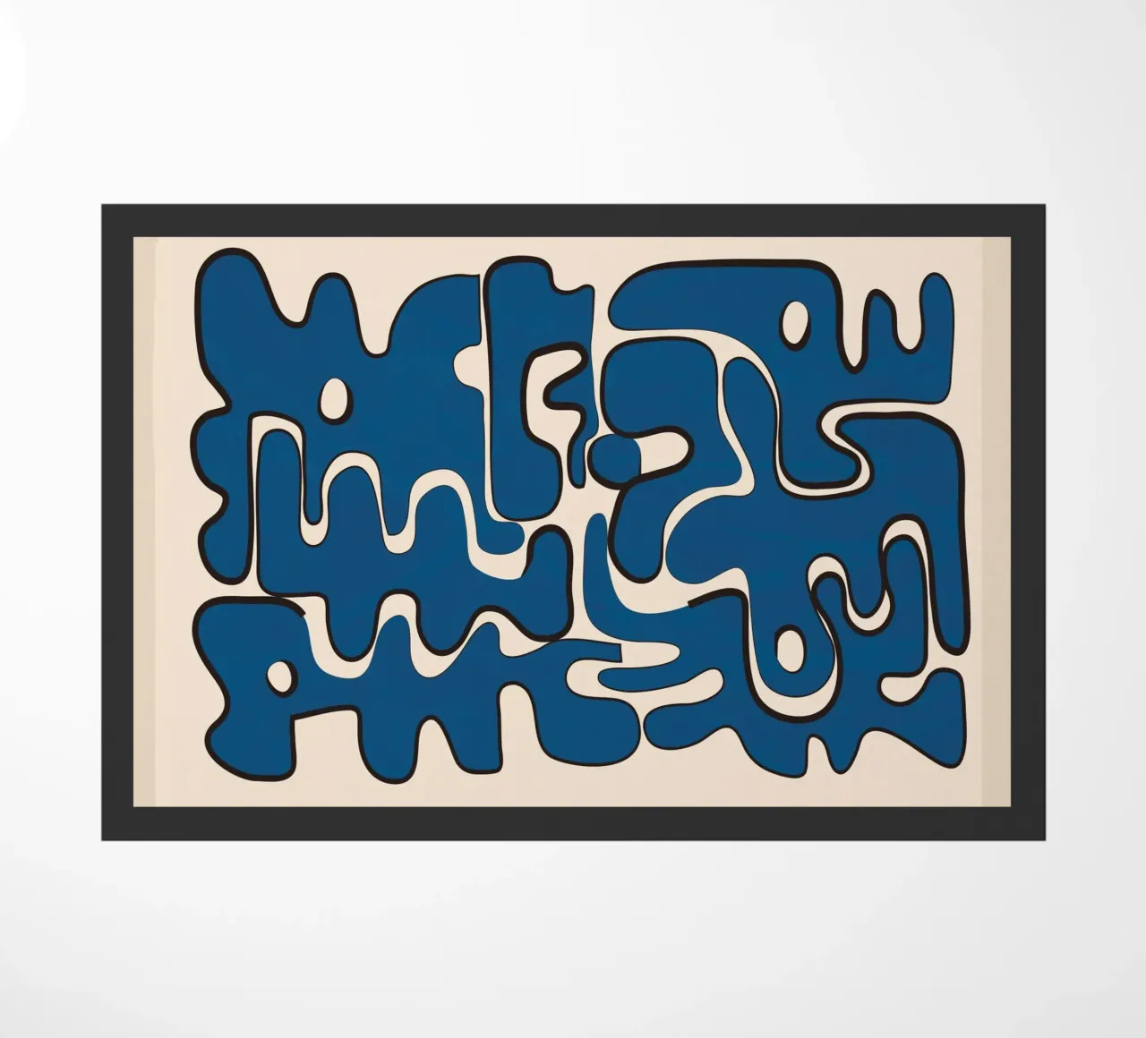 Minimal Abstract Maze – Cobalt Fußmatte von cityart