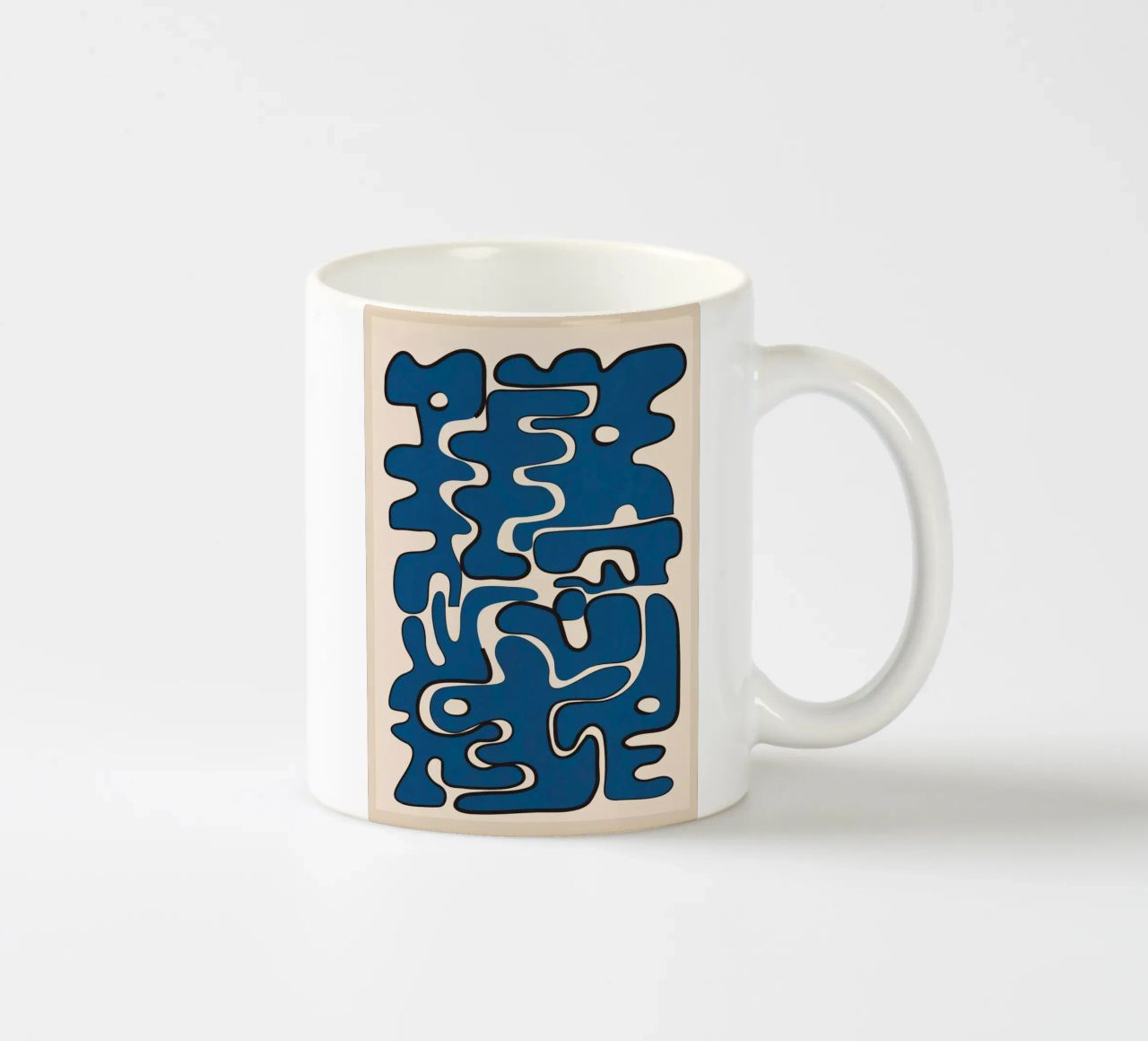 Minimal Abstract Maze – Cobalt tazza in ceramica da cityart
