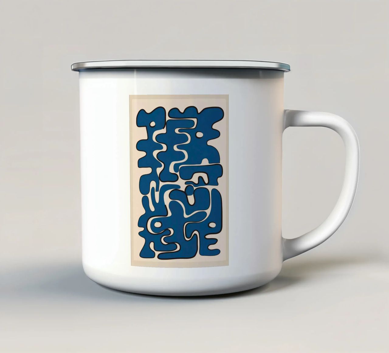 Minimal Abstract Maze – Cobalt tazza in smalto da cityart