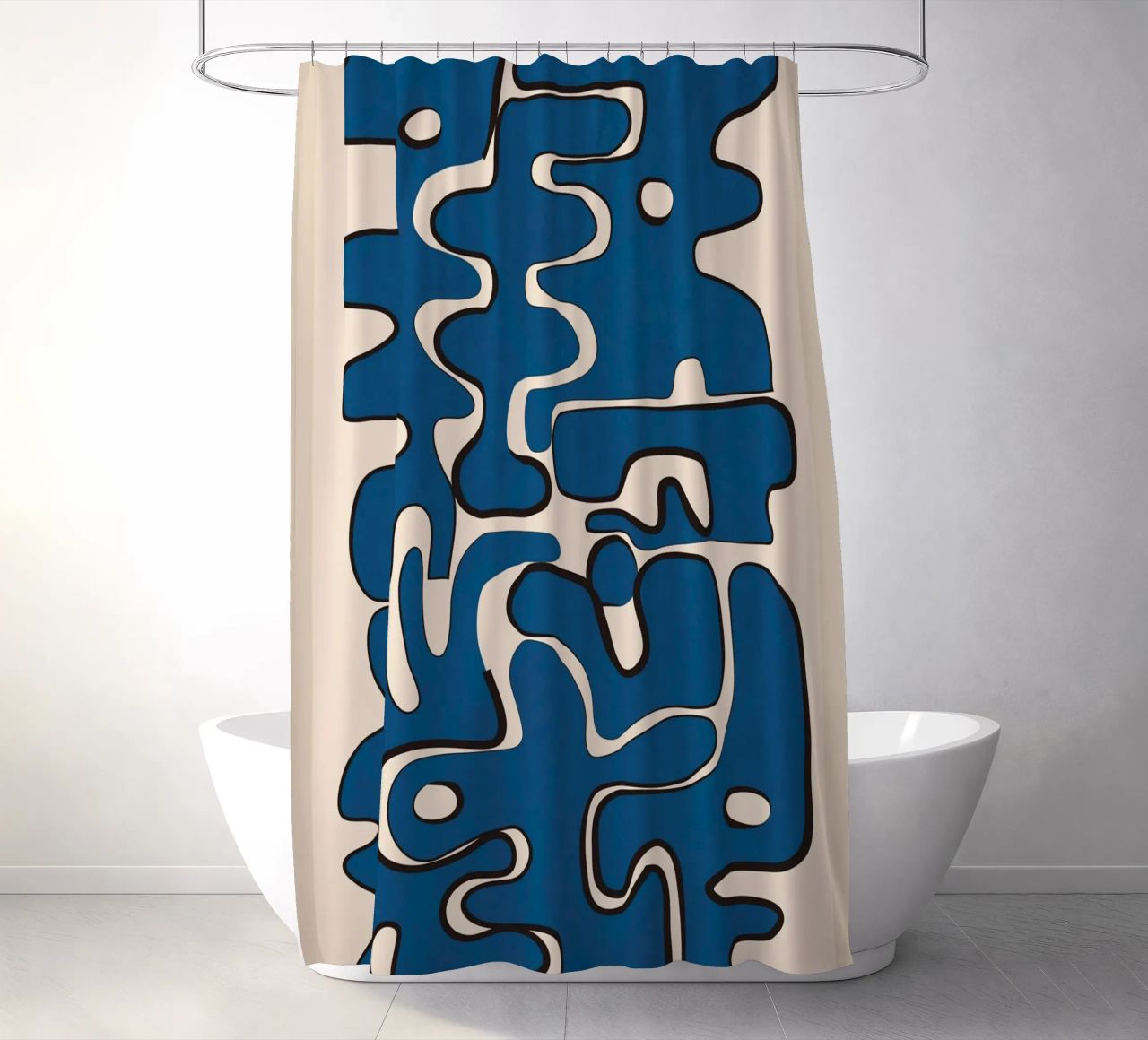 Minimal Abstract Maze – Cobalt tenda da doccia da cityart