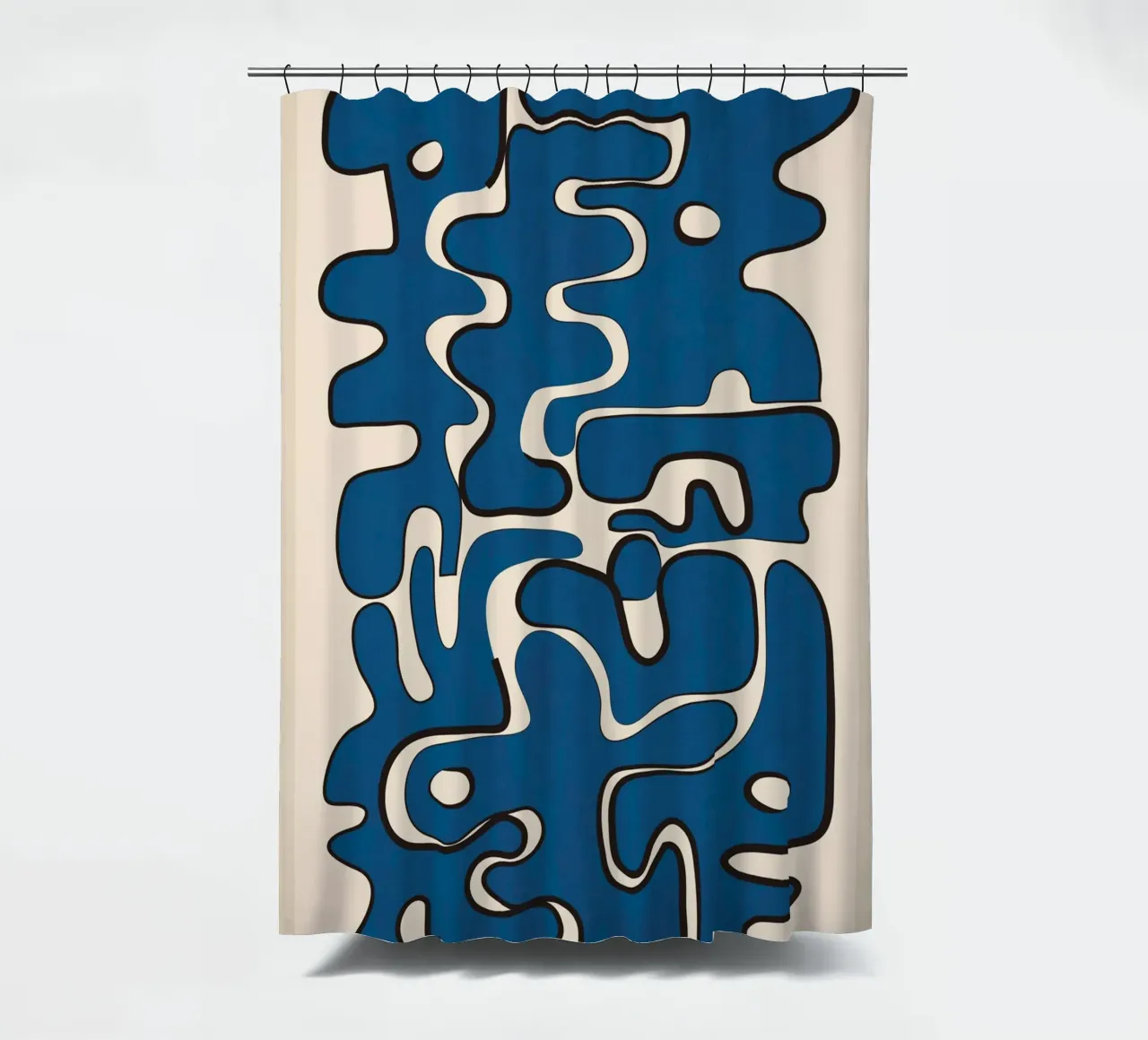 Minimal Abstract Maze – Cobalt Duschvorhang von cityart