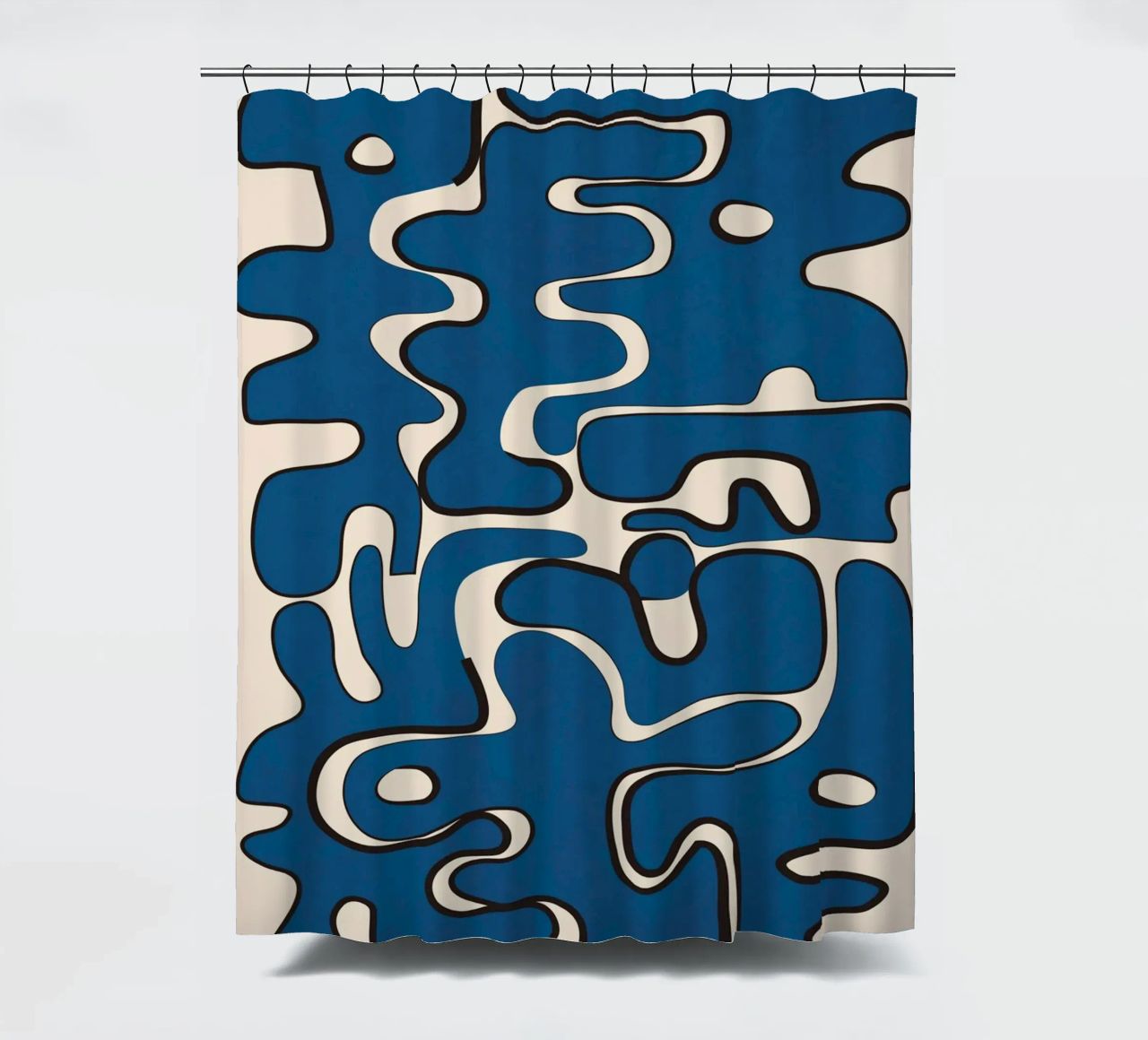 Minimal Abstract Maze – Cobalt tenda da doccia da cityart