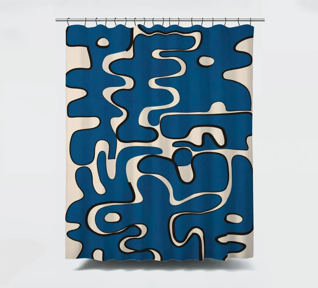 Minimal Abstract Maze – Cobalt Duschvorhang von cityart