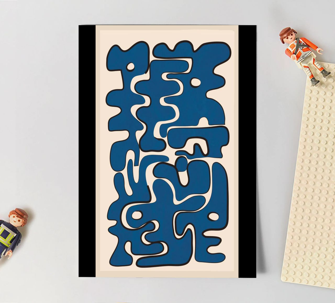 Minimal Abstract Maze – Cobalt foglio adesivo da cityart