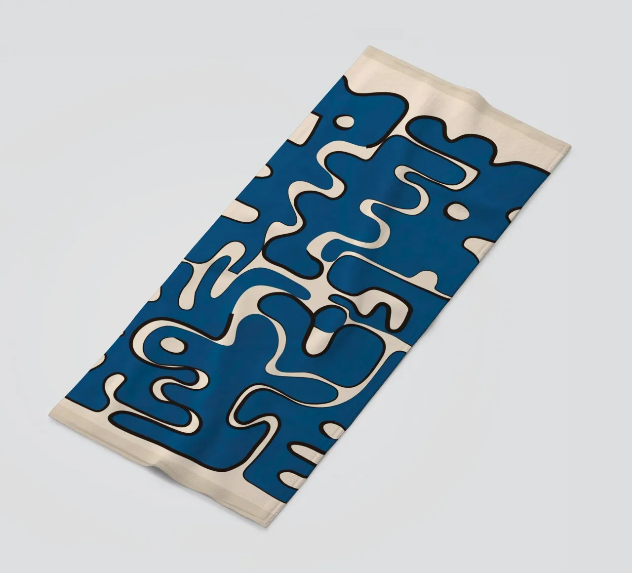 Minimal Abstract Maze – Cobalt Strandtuch von cityart